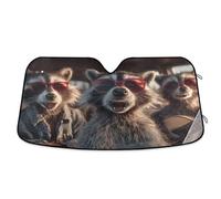 Windscreen Cover Raccoons Singing Heat Shield Sun Visor Keep Vehicle Cool Windscreen Sun Shade Foldable Front Window Sunshades For Van Car Suv S