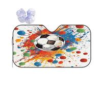 Windscreen Cover Rainbow Polka Dot Soccer Car Front Windshield Foldable Windshield Sunshade Keep Vehicle Cooler Heat Shield Sun Visor For Travel Truck Suv M
