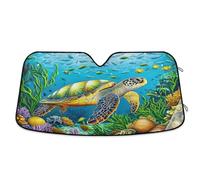Windscreen Cover Sea Turtle Underwater Fish Heat Shield Sun Visor Easy To Use Car Front Windshield Durable Windshield Sunshade For Most Cars Travel Suv M