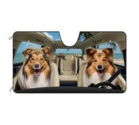 Windscreen Cover Shetland Sheepdog Dog On The Beach M