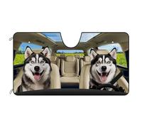 Windscreen Cover Siberian Husky Dog In The Flower Car Front Windshield S
