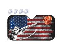 Windscreen Cover Skeet Shooting Usa Flag Trap Shooting Clay Front Window Sunshades Keep Vehicle Cool Windshield Sunshade Foldable Windscreen Sun Shade For Truck Van Suv S