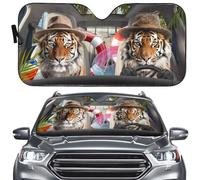 Windscreen Cover Sun Shade Tiger Driving Hello Summer Holiday Foldable M | Windscreen Sunshade UV Protection Universal Car Sun Shield Windscreen