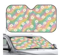 Windscreen Cover Tie Dye Flower Heat Shield Sun Visor Keep Vehicle Cooler Windshield Sunshade Foldable Front Window Sunshades For Travel Truck Most Cars S