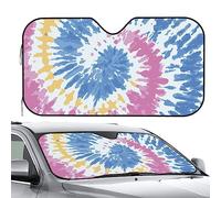 Windscreen Cover Tie Dye Pattern Windscreen Sun Shade Block Uv Rays Front Window Sunshades Reusable Heat Shield Sun Visor For Truck Van Suv M