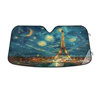 Windscreen Cover Very Realistic Eiffel Tower And Paris By Night With The Full In The Style Of Starr Car Front Windshield Durable Front Window Sunshades Pefect Fit Heat Shield Sun Visor For Suv S