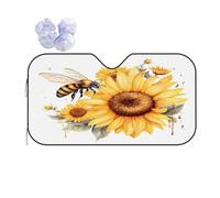 Windscreen Cover Watercolor Bees Sunflower Front Window Sunshades Easy To Use Windshield Sunshade Durable Heat Shield Sun Visor For Most Cars Travel Truck S