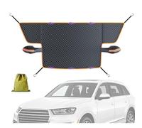 Windscreen Cover with 6 Magnets and 4 Tie Down Straps, Windscreen Cover for the Against Snow, Ice, Frost for All SUVs, Cars, Orange