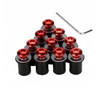 Windscreen Fastener Motorcycle Windshield Bolts Kit For Kawasaki For Z900 For Z750 For Z800 For Z650 Fairing Windscreen Fastener Screw Nuts Motobike Fairing Nut Bolt Screw(Red)