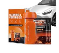 Windscreen Oil Film Remover, Wet Wipes, Hydrophobic Protective Coating, Glass Cleaning and Coating Set, for Car, Motorhome, Truck, Window, Bathroom, Door, Glass Surfaces