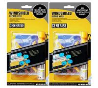 Windscreen Repair Kit x2 GENERISE Auto Windscreen Chip Repair Kit Tool for Chips, Cracks & Glass Repair - Includes Glass Repair Fluid Plus Anti-Slip Dashboard Mat