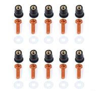Windscreen Replacement Hardware Fit 10 pcs of M5 x 15 mm Screws for Motorbikes (Orange-red)