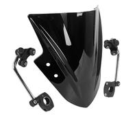 Windscreen Spoiler 4 Colors ABS Plastic Motorcycle Wind Screen Deflectors Windshield Windscreen Fit For Kawasaki Ninja 250 300 2013-2017 Deflector(Black with Bracket)