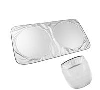 Windscreen Sunshade-Folding Front Shield 150x70 cm, Textile Thermal Barrier with Silver Coating, Quick Installation Clamp with Anti-Glare Coating | Univerrsal Ap