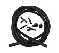 Windscreen Washer Jet Nozzle Kit, Wiper Fluid Spray System | with Hose and Joint, Adjustable Fan Spray Single Hole Nozzle for Front Windshield Cleaning, Fitment for Most Cars,