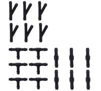 Windscreen Washer Nozzle 18Pcs Universal Joiner Pipe Connector T Piece Straight Tee 3 Way Y Air Water Petrol Wiper Washer Nozzle Hose Tubing