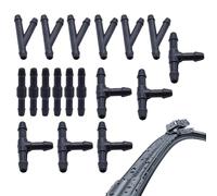 Windscreen Washing Machine Hose Connector | 18 Pieces Interchangeable Windscreen Washer Spray Nozzle Connector Including T, Y and I Type for Cleaning the Pipe Connection