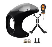 WindScreen Windshield Motorcycle Front Headlight Handlebar Fairing Windshield Cafe Black 7''