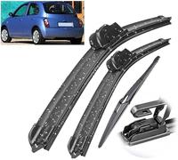 Windscreen Wipers for Nissan Micra K12 2002-2005, Front Rear Wiper blades Windshield Windscreen Window Brushes Set of Wiper Wiper replacement