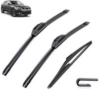 Windscreen Wipers for Nissan Qashqai J11 2013-2020 26"+17"+12", Front Rear Wiper blades Windshield Windscreen Window Brushes Set of Wiper Wiper replacement