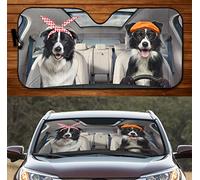 Windshield Cover Funny Border Collie Family Left Hand Car Windshield Sun Shade Universal Front Window Sunshades Keep Vehicle Cool Heat Shield Sun Visor For Gift, Vehicles, Suv, 76X140cm