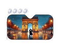 Windshield Cover Sun Shade A Couple Kissing Under The Arc De Triomphe At Night Car Windshield Sunshade Sun Shade For Car Windshield Sun Shade(70x130cm)