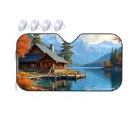 Windshield Cover Sun Shade Cozy Cabin By The Lake In Autumn Car Windshield Sunshade Window Sun Shade For Car Car Visor(70x130cm)