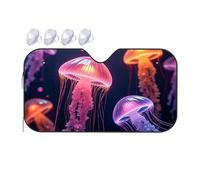 Windshield Cover Sun Shade Enchanted Ocean: Glowing Jellyfish In Vibrant Colors Car Windshield Sunshade Window Sun Shade For Car Car Visor(76x140cm)