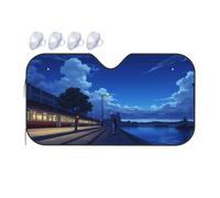 Windshield Cover Sun Shade Evening Train By The Waterfront Car Windshield Sunshade Sun Visor Polarized Sun Visor For Car(70x130cm)