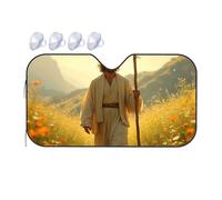 Windshield Cover Sun Shade Jesus Walking In The Golden Field Car Windshield Sunshade Sun Visor Polarized Sun Visor For Car(70x130cm)