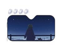 Windshield Cover Sun Shade Star Gazing With A Friend Car Windshield Sunshade Sunshade Car Visor Extender Sun Blocker(70x130cm)