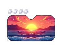 Windshield Cover Sun Shade Sunset Over The Mountains And Sea Car Windshield Sunshade Window Sun Shade For Car Car Visor(70x130cm)