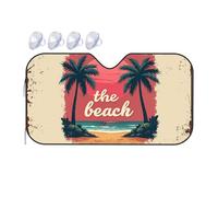 Windshield Cover Sun Shade Sunset Serenity: Tropical Palm Beach Paradise Car Windshield Sunshade Car Window Covers Umbrella Car Shade Front Windshi(70x130cm)