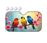Windshield Cover Sun Shade Three Colorful Birds On A Blossoming Branch Car Windshield Sunshade Sun Shade For Car Window Sun Visor(70x130cm)