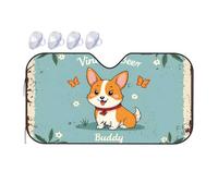 Windshield Cover Sun Shade Vintage Beer Buddy: A Whimsical Corgi Adventure Car Windshield Sunshade Car Window Covers Umbrella Car Shade Front Windshi(70x130cm)