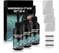 Windshield Crack Repair Kit, 2026 New Glass Repair Liquid for Cracks, Windshield Repair Kit, Cracks Gone Glass Kit Automotive Windscreen Tool(3 PCS)