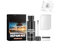 Windshield Crack Repair Kit - 5-Minute Quick Glass Scratch Remover, Long-Lasting Repair Liquid for Windshields, Windows, Mirrors - Fixes Bullseye, Star, Spider Web Cracks (black, 30ml) (A, 30ML)
