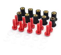 Windshield Fastener Motorcycle Windshield Bolts Kit For Ducati 748 916 996 998 749 999 848 1098 1198 Windscreen Screws Nuts Set Mounting Fastener Motobike Rubber fairing Bolts(Red)