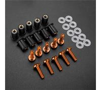Windshield Fastener Motorcycle Windshield Screws Kit For Kawasaki For Z1000 SX For Z125 For Z300 Windscreen Fastener Nuts Bolts Motobike Rubber fairing Bolts(Orange)