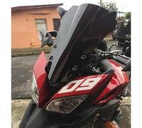 Windshield For MT09 For MT-09 For FJ 09 For FJ09 For Tracer 900 For 2015 2016 2017 Smoke Black Motorcycle Double Bubble Windshield WindScreen Screen Wind Deflectors(Black)