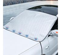Windshield Magnetic Snow Cover Thicken Frost Ice Snow Protector for Winter Full Protection Car Cover with Side Mirror Cover & Reflective Stripes Cars Front Windscreen Sun Shade (5 Magnets, 116x160cm)