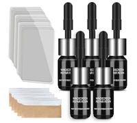 Windshield Repair Kit 5 PCS Efficient Glass Repair Fluid with Curing Film and Scraper Multifunctional Window Kit for Chips and Star Shaped Crack Window Crack Glass Fluid