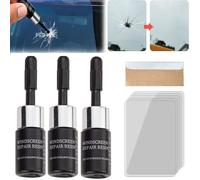 Windshield Repair Kit,Cracks Glass Repair Kit,Glass Repair Fluid,Windshield Crack Repair Kit,Nano Fluid Filler Repair Kit,Windshield Chip Repair Kit,Automotive Glass Nano Repair Fluid Solution (3 Pcs)