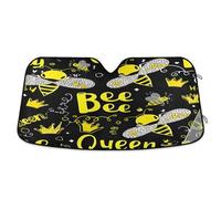 Windshield Sun Shade Bees Vibrant Yellow Black, Foldable Car Windshield UV Shield, Front Window Cover - 55×27.6 Inch