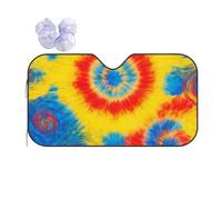 Windshield Sun Shade Blue And Yellow Tie Dye Windscreen Cover S