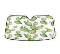 Windshield Sun Shade Cactus Green Pink, Foldable Windshield Heat Shield, Front Window Cover (53×23.5 Inch)