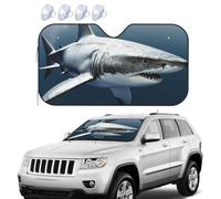 Windshield Sun Shade Car Sun Shade Windshield Foldable Car Front Window Sunshades 3D Shark Fish SUV Windshield Cover Sun Visor Mat Keeps Your Vehicle Cool for Most Car M