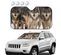 Windshield Sun Shade Car Windshield Sunshade Foldable Car Sun Shield Pack of Wolves Sunshade Car Windshield Cover for Most Sedans SUV Trucks