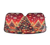 Windshield Sun Shade Christmas Trees, Foldable Car Windshield Cover, Front Window Cover - 55×27.6 Inch