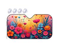 Windshield Sun Shade Colorful Garden: A Floral Paradise Car Windshield Sunshade Car Visor Extender Sun Blocker Blackout Shade(70x130cm)